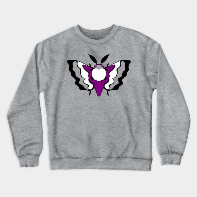 Ace Pride Moth Crewneck Sweatshirt by geminope